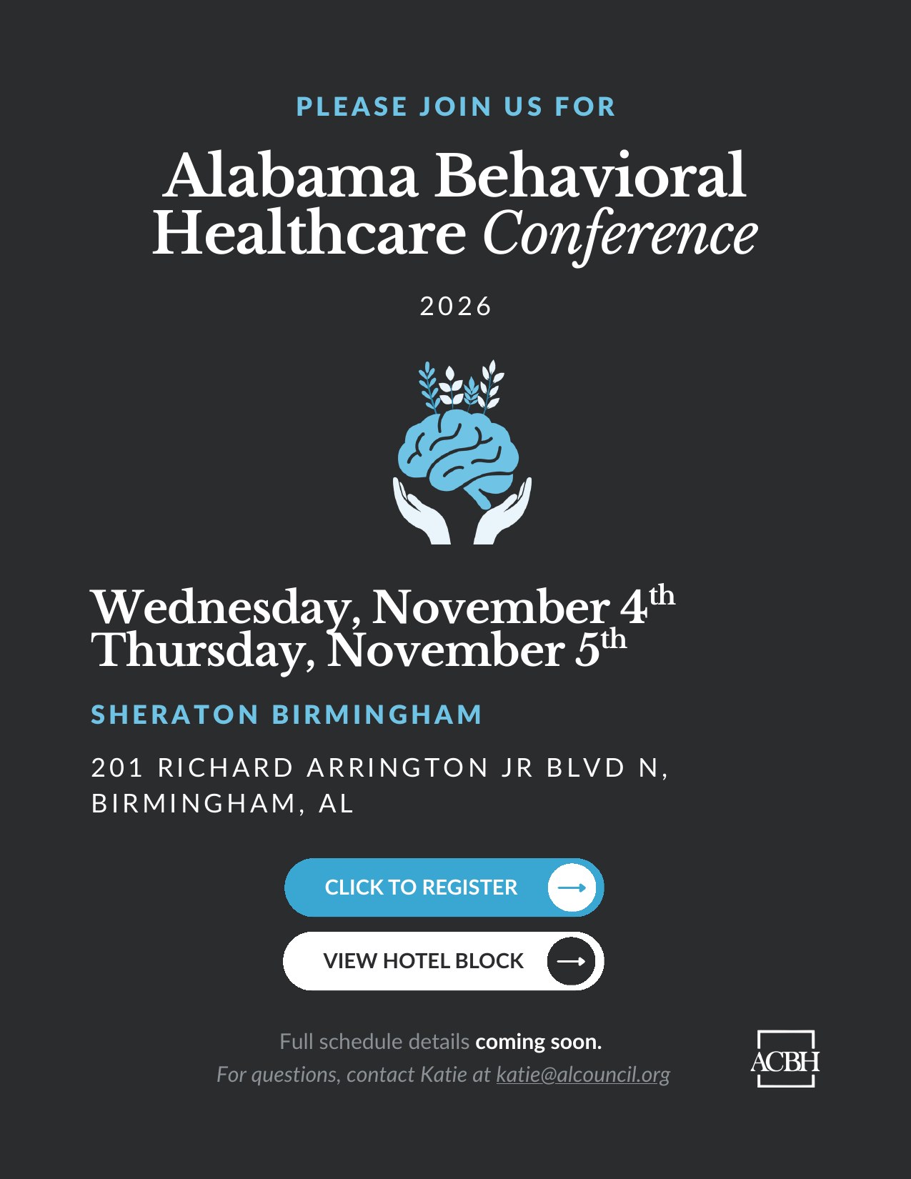 2026 Alabama Behavioral Healthcare Conference invitation flyer
